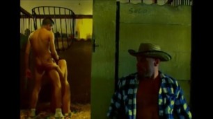 Voyeur Cowboy Jerking off while his Stepson's Fucking his GF