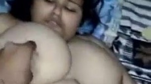 indian bbw with big boobs and ass fucked hard, her boobs are jumping