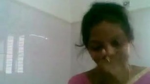 Cute Indian Desi Girl in Pink Saree Sucking and Fucking