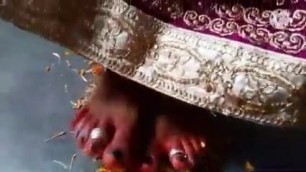 Indian mistress has her feet worshipped by slave