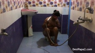 full desi bhabhi sexy in saree dress indian style bathroom