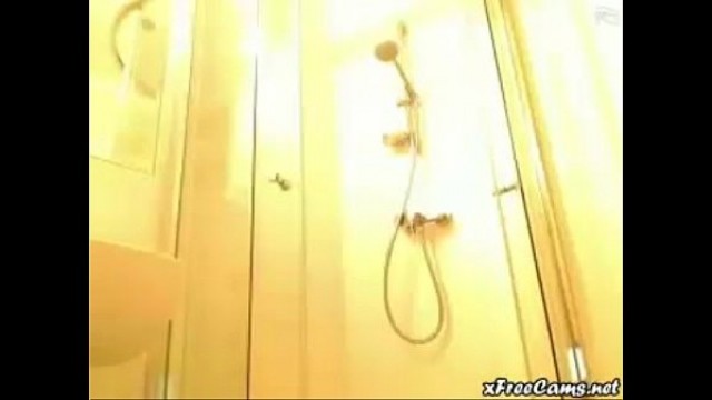 Babe gets filmed in the shower