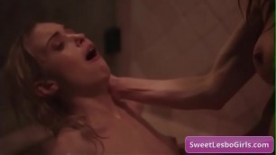 Sexy big tit horny lesbians Chloe Cherry&comma; Serene Siren finger each other in the shower and eat pussy