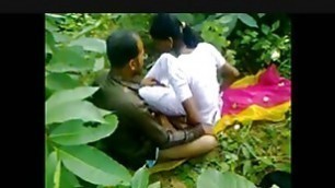 Indian  girl fucking teacher in outdoor sex