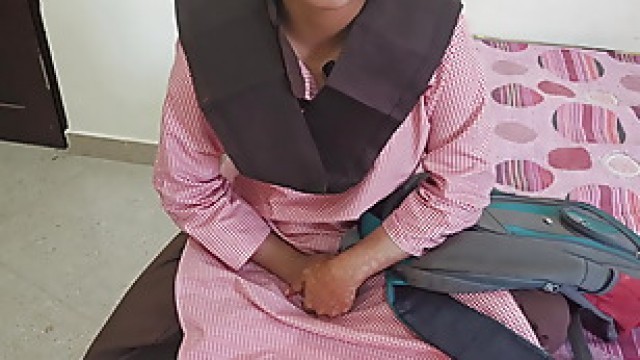 Hot indian desi student was painfull fucking with teacher in coching room on dogy style and talk to Hindi audio